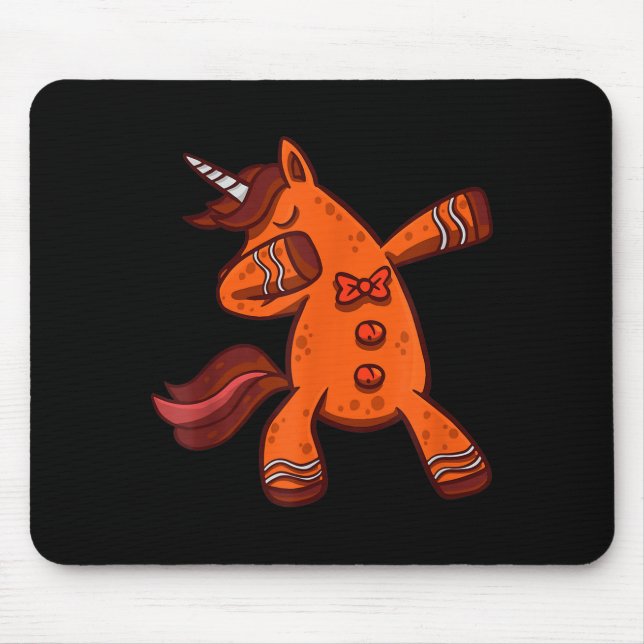 Tapis De Souris Dabbing Gingerbread Unicorn Cookie Christmas  (Devant)