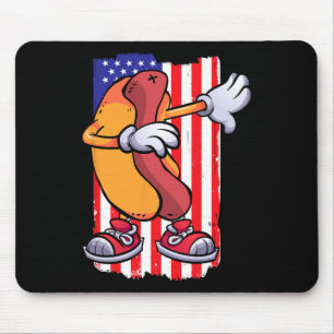 Tapis De Souris Dabbing Hot Dog Dancing Nourriture Amour Drapeau 4