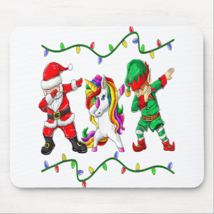 Tapis De Souris Dabbing Père Noël Elf Unicorne Noël Enfants garçon