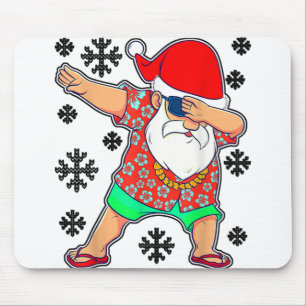 Tapis De Souris Dabbing Père Noël, Noël Été Tropical Hawaïen