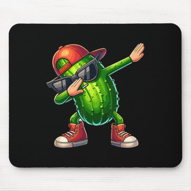 Tapis De Souris Dabbing Pickle Dancing Cucumber Lover Drôle Pickle (Devant)