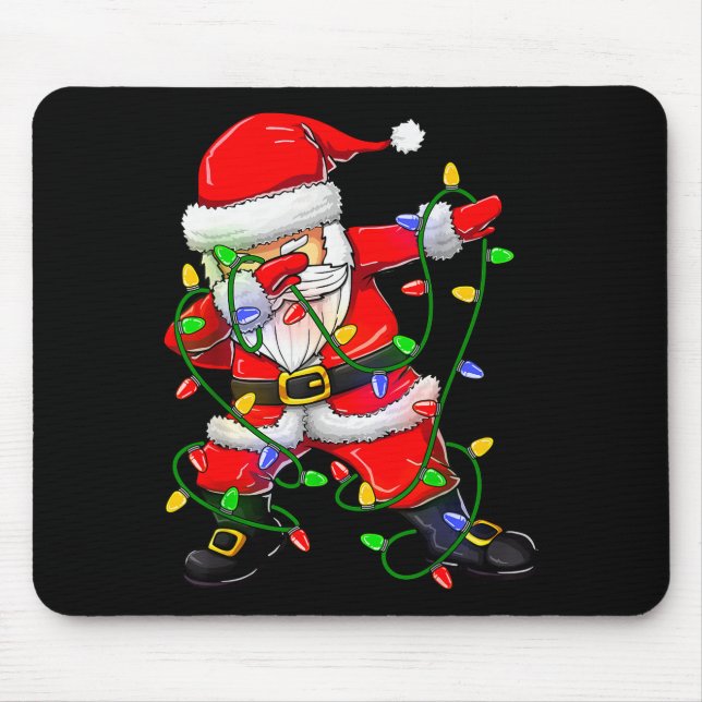 Tapis De Souris Dabbing Santa Funny Christmas Shirts Women 2024 Bo (Devant)
