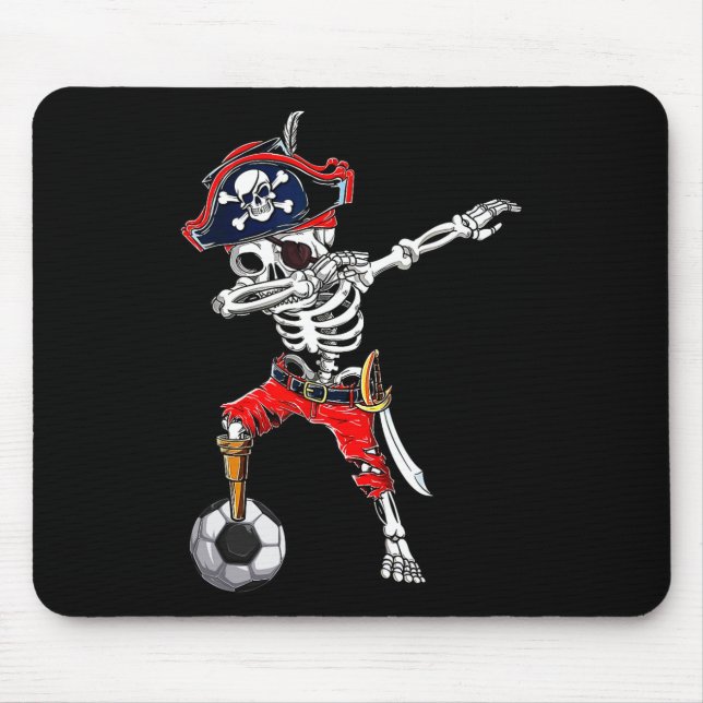 Tapis De Souris Dabbing Skeleton Pirate Et Soccer Ll Halloween Co (Devant)