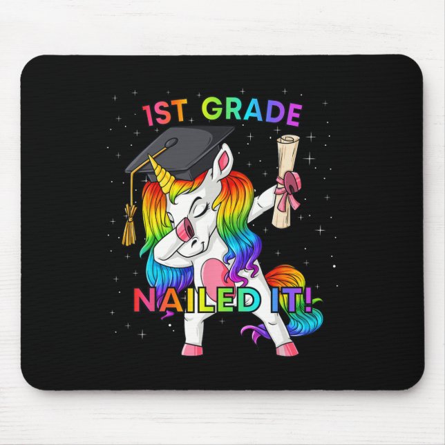 Tapis De Souris Dabbing Unicorn 1ère Grade Nail It Graduation Gir (Devant)