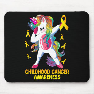 Tapis De Souris Dabbing Unicorn Enfance Cancer Awareness Guerrier