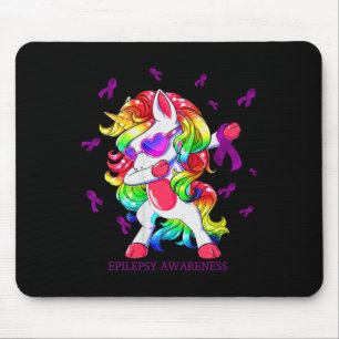 Tapis De Souris Dabbing Unicorn Epilepsie Sensibilisation Ribbon C