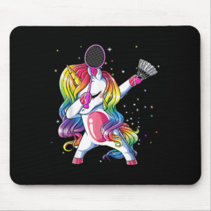 Tapis De Souris Dabbing Unicorn Jouer Badminton Joueur Lover Mat