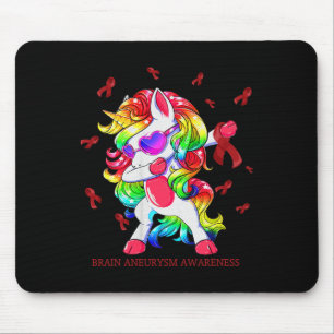 Tapis De Souris Dabbing Unicorne Cerveau Aneurysme Sensibilisation