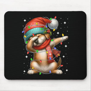 Tapis De Souris Dabing Chien Santa Chapeau Feux de Noël Femmes Hom