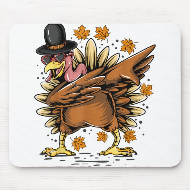 Tapis De Souris Dabler la Turquie Thanksgiving (Devant)