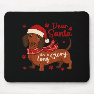 Tapis De Souris Dachshund Chien Cher Père Noël C'est Une Longue Hi