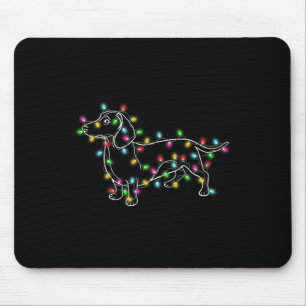Tapis De Souris Dachshund Chiens Arbre Noël Noël Noël Cadeaux Pour
