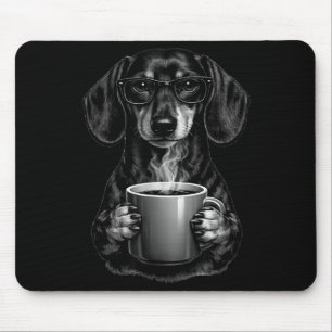 Tapis De Souris Dachshund drôle amateur de café chien de Vienne in