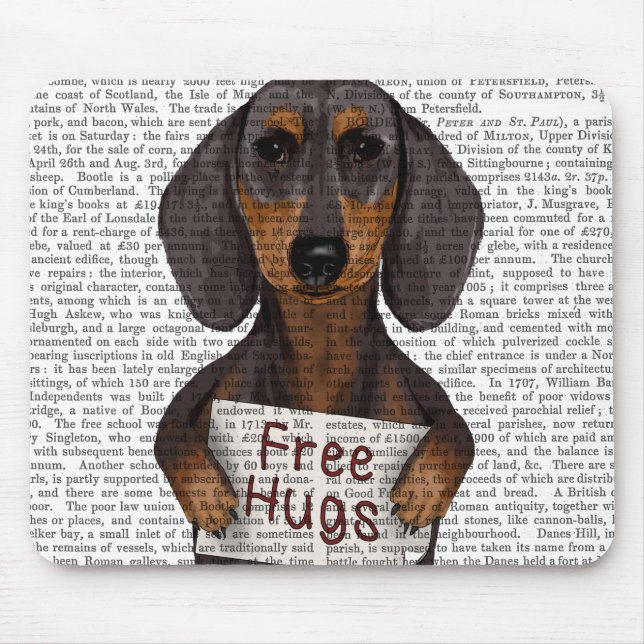 Tapis De Souris Dachshund Free Hugs (Devant)