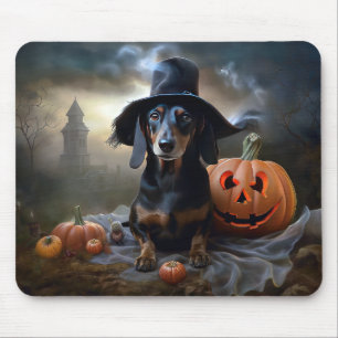 Tapis De Souris Dachshund Halloween effroi