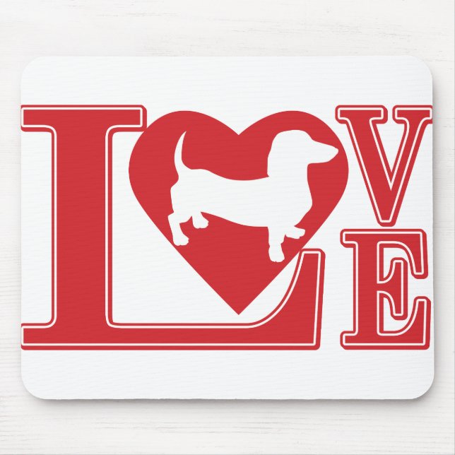 Tapis De Souris Dachshund Love Heart (Devant)