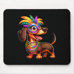Tapis De Souris Dachshund Mardi Gras portant un costume de Mardi G