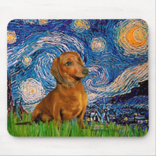Tapis De Souris Dachshund (Marron1) - Nuit étoilée