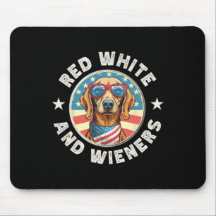 Tapis De Souris Dachshund Rouge Blanc Et Wieners Weiner Chien 4