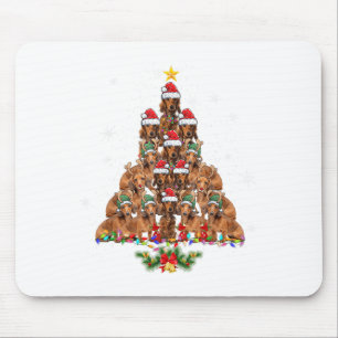 Tapis De Souris Dachshund Sapin de Noël Chien Xmas Lumières Pyjama