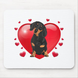 Tapis De Souris Dachshund Valentines Jour Gif Distressed Maman Chi