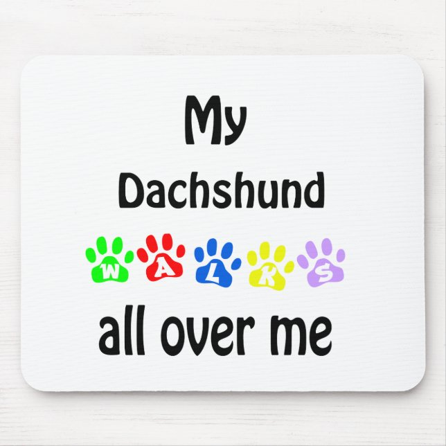 Tapis De Souris Dachshund Walks Design (Devant)