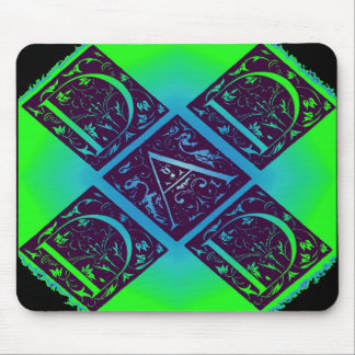 Tapis De Souris Dad Fancy Text Green Blue Background