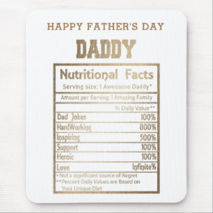 Tapis De Souris daddy informations nutritionnelles fête des pères