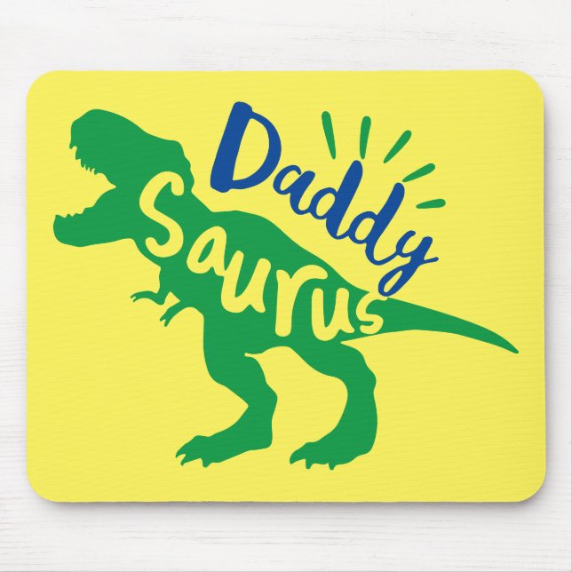 Tapis De Souris Daddy Saurus T-Rex Silhouette (Devant)