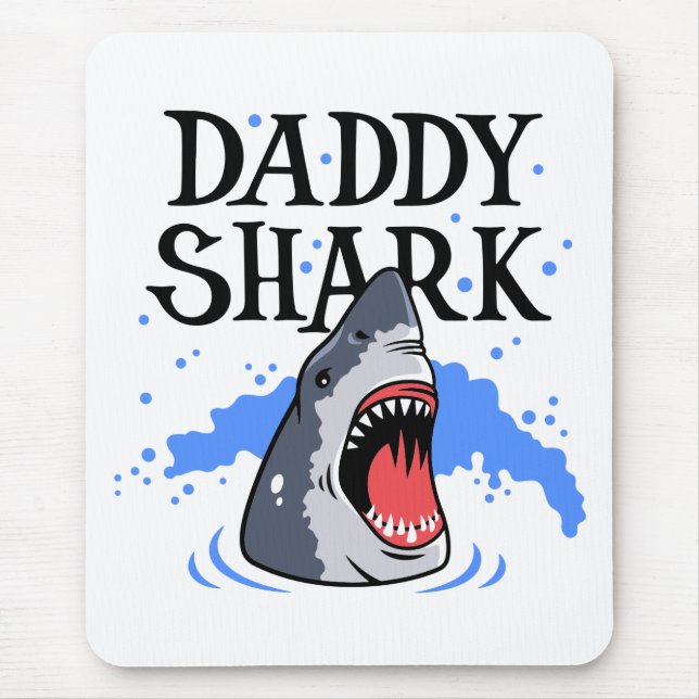 Tapis De Souris Daddy Shark - Grand Blanc (Devant)