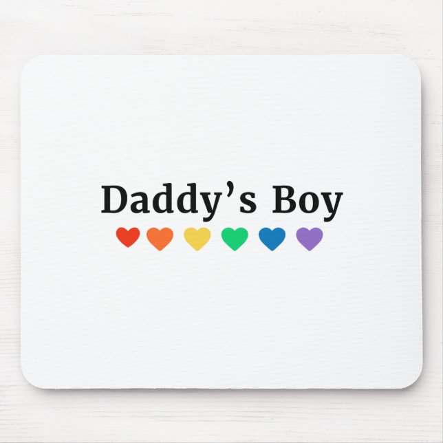 Tapis De Souris Daddy's Boy, Pride Rainbow Hearts, Funny Cool LGBT (Devant)