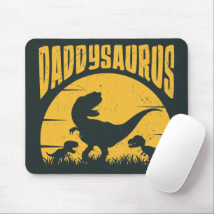 Tapis De Souris Daddysaurus Dinosaures Père Papa Noir Jaune