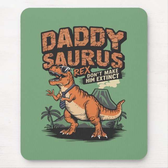 Tapis De Souris Daddysaurus Rex - Légende préhistorique Cool (Devant)