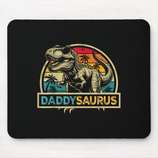 Tapis De Souris Daddysaurus T Rex Dinosaur Daddy Saurus Famille Ma (Devant)
