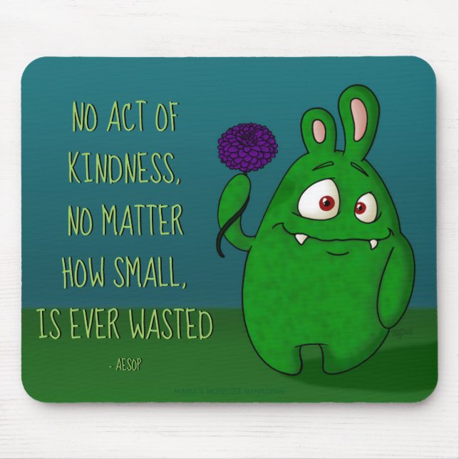 Tapis De Souris Dahlia le monstre w/quote, mousepad (Devant)