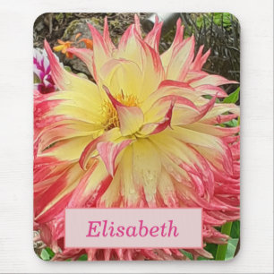 Tapis De Souris Dahlia rose et jaune