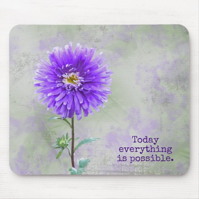 Tapis De Souris Dahlia Violet Aquarelle (Devant)