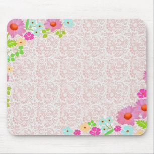 Tapis De Souris Daisées roses et dentelle Motif Pays Vintage