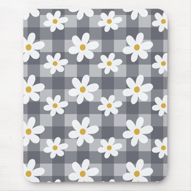Tapis De Souris Daisy Days Mousepad - En vichy noir (Devant)
