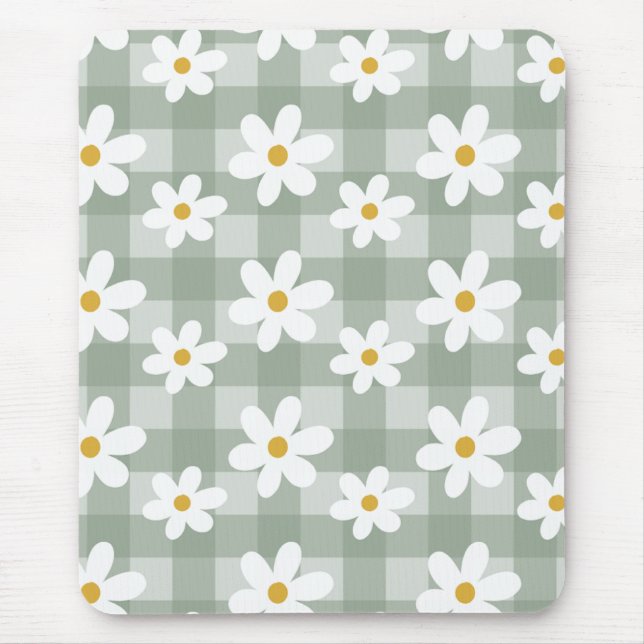 Tapis De Souris Daisy Days Mousepad - En vichy vert (Devant)