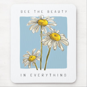 Tapis De Souris Daisy Flowers Beauté Slogan