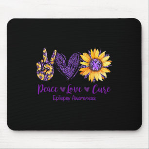 Tapis De Souris Daisy Peace Love Cure Epilepsy Awareness Purple Ri