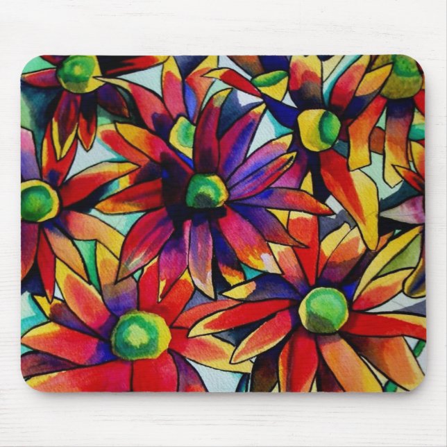 Tapis De Souris Daisy Straw multicoloured wildflowers (Devant)