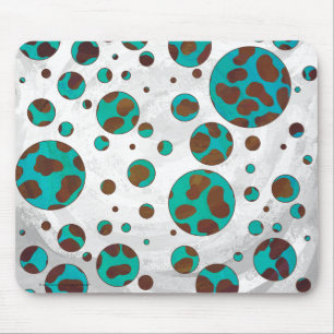 Tapis De Souris Dalmatian Brown and Teal Print