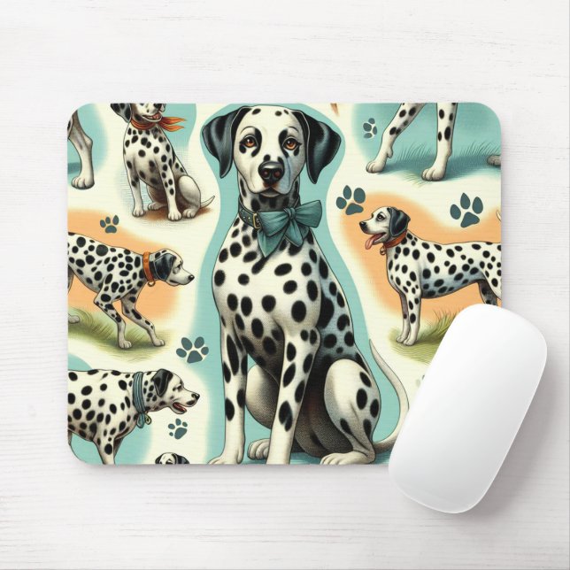 Tapis De Souris Dalmatie mignonne (Avec souris)
