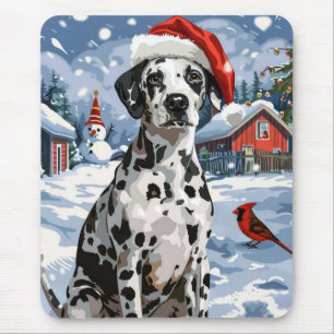Tapis De Souris Dalmatie Winter Wonderland Noël Joie