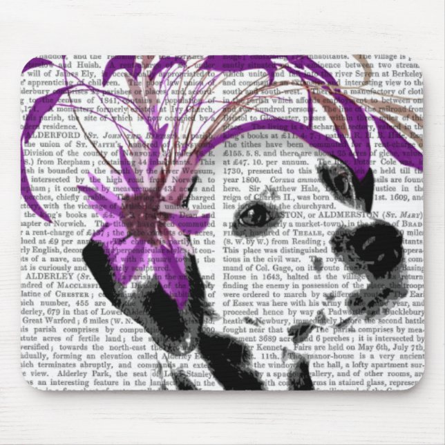 Tapis De Souris Dalmatien Avec Fascinateur Violet (Devant)