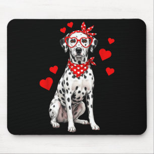 Tapis De Souris Dalmatien Saint-Valentin Chien Amoureux Cœur