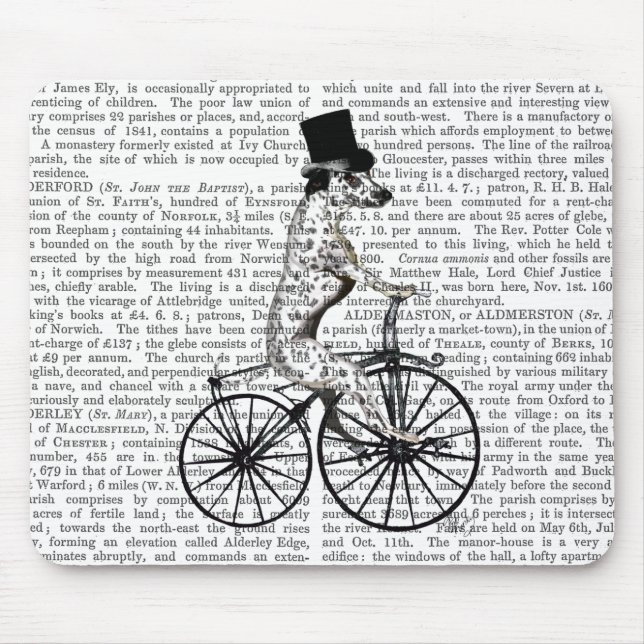 Tapis De Souris Dalmatien sur vélo 2 (Devant)