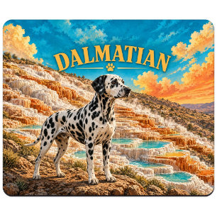 Tapis De Souris Dalmatien, Terrasses de Mammoth Aquarelle Vintage